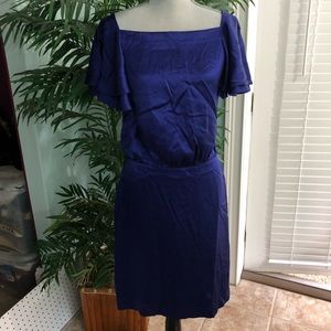 Banana Republic Silk Dress Flutter Sleeves